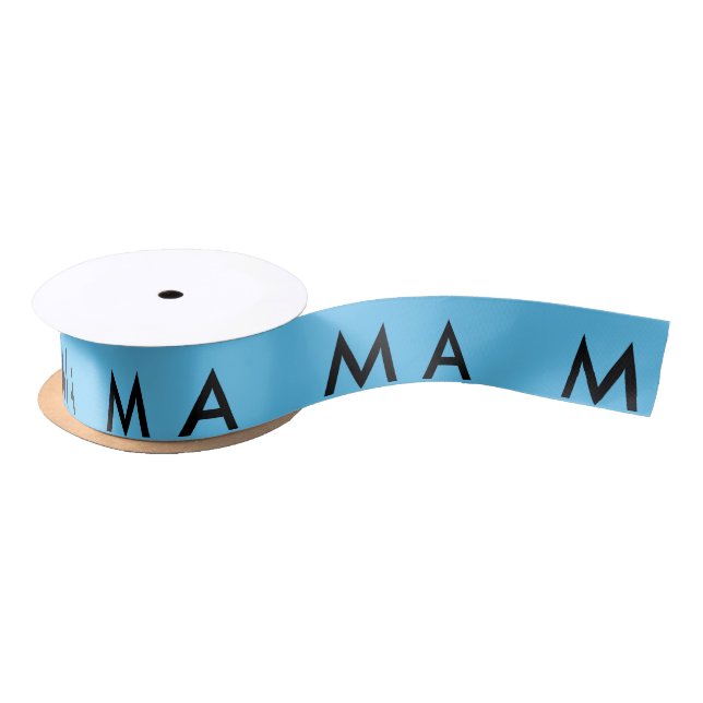 Simple monogram add your name letter man minimal t satin ribbon (Spool)