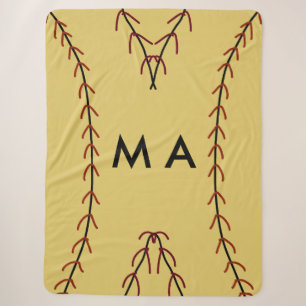 Simple monogram add your name letter man minimal t sherpa blanket