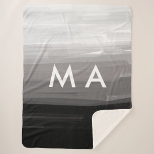 Simple monogram add your name letter man minimal t sherpa blanket