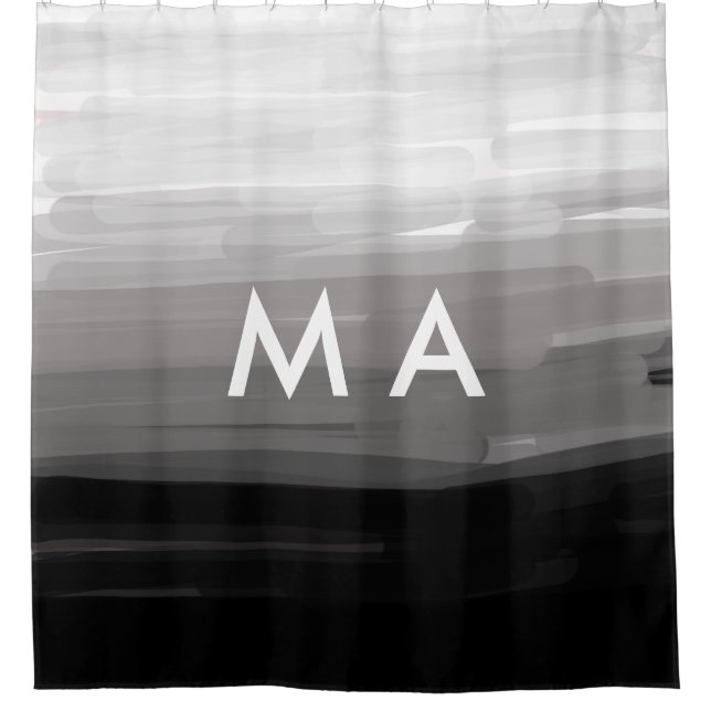 Simple monogram add your name letter man minimal t shower curtain (Front)