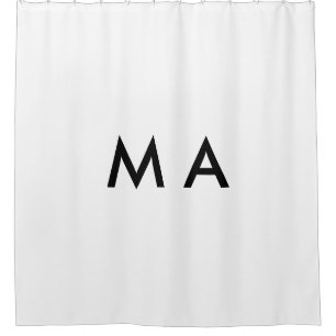 Simple monogram add your name letter man minimal t shower curtain