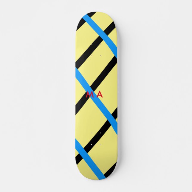 Simple monogram add your name letter man minimal t skateboard (Front)