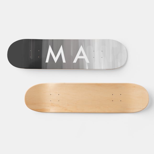 Simple monogram add your name letter man minimal t skateboard (Horz)