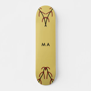 Simple monogram add your name letter man minimal t skateboard