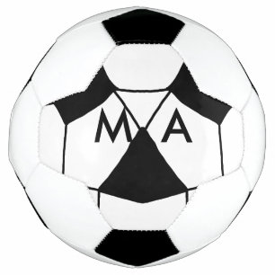 Simple monogram add your name letter man minimal t soccer ball
