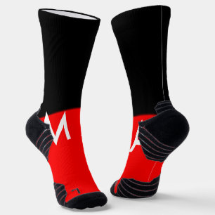 Simple monogram add your name letter man minimal t socks