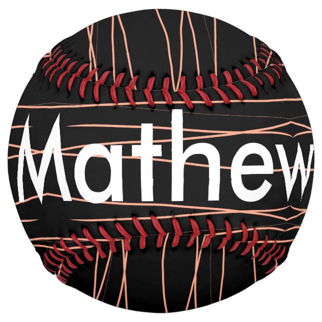 Simple monogram add your name letter man minimal t softball (Front)