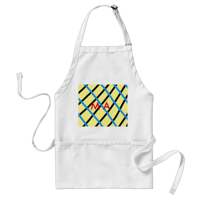 Simple monogram add your name letter man minimal t standard apron (Front)