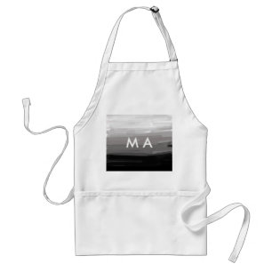 Simple monogram add your name letter man minimal t standard apron