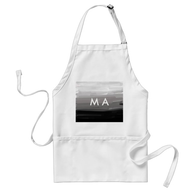 Simple monogram add your name letter man minimal t standard apron (Front)