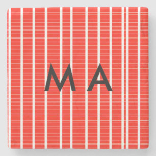 Simple monogram add your name letter man minimal t stone coaster