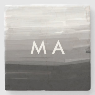 Simple monogram add your name letter man minimal t stone coaster