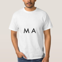 Simple monogram add your name letter man minimal t