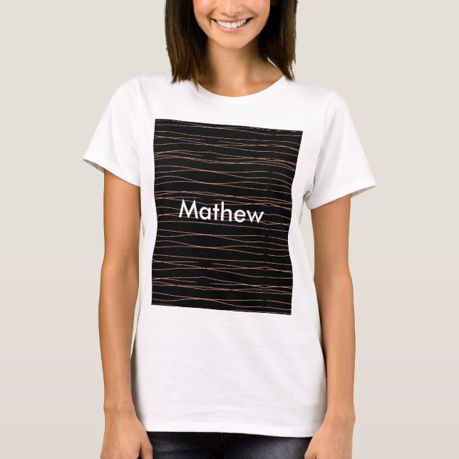 Simple monogram add your name letter man minimal t T-Shirt (Front)