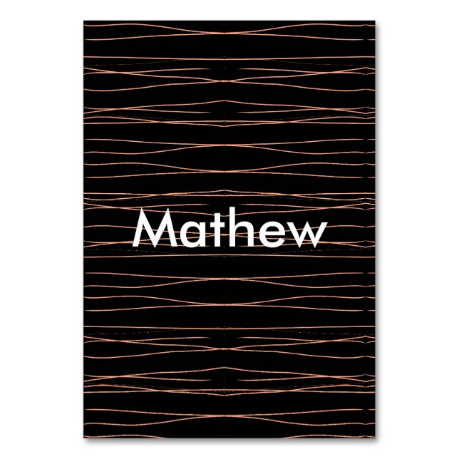 Simple monogram add your name letter man minimal t table number (Front)