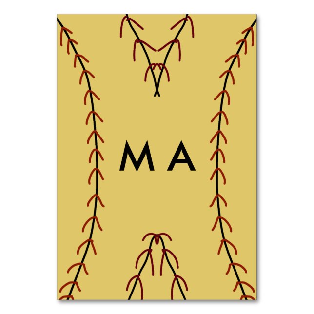 Simple monogram add your name letter man minimal t table number (Front)