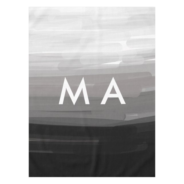 Simple monogram add your name letter man minimal t tablecloth (Front)