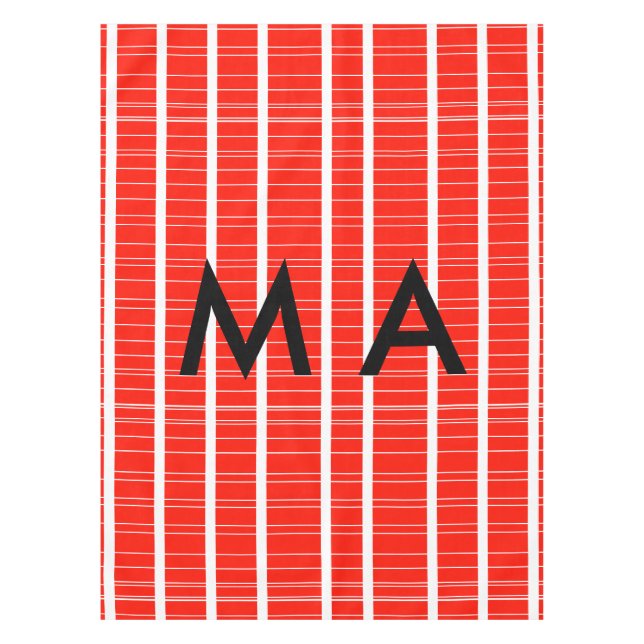 Simple monogram add your name letter man minimal t tablecloth (Front)