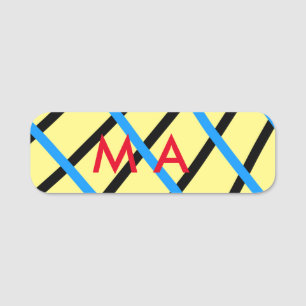 Simple monogram add your name letter man minimal t tag