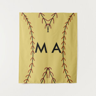 Simple monogram add your name letter man minimal t tapestry