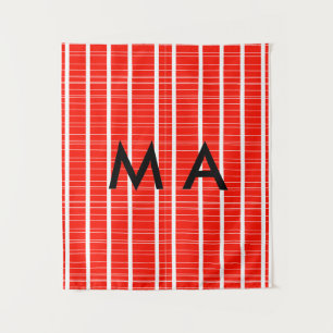 Simple monogram add your name letter man minimal t tapestry