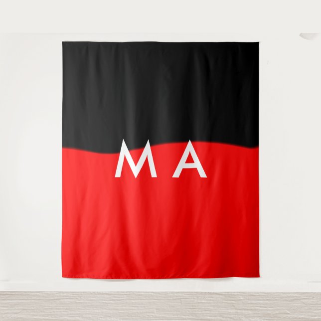 Simple monogram add your name letter man minimal t tapestry (Front)