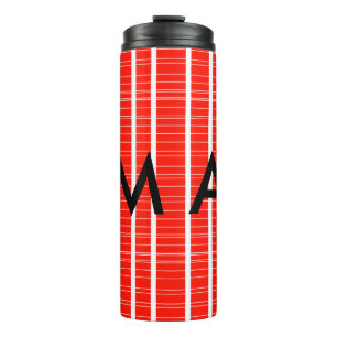 Simple monogram add your name letter man minimal t thermal tumbler