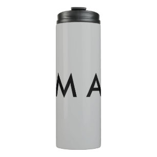 Simple monogram add your name letter man minimal t thermal tumbler