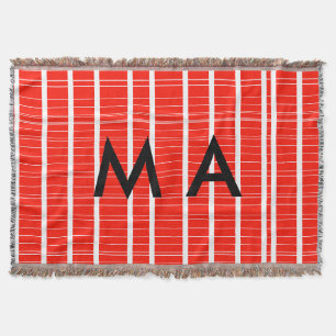 Simple monogram add your name letter man minimal t throw blanket