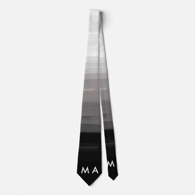 Simple monogram add your name letter man minimal t tie (Front)