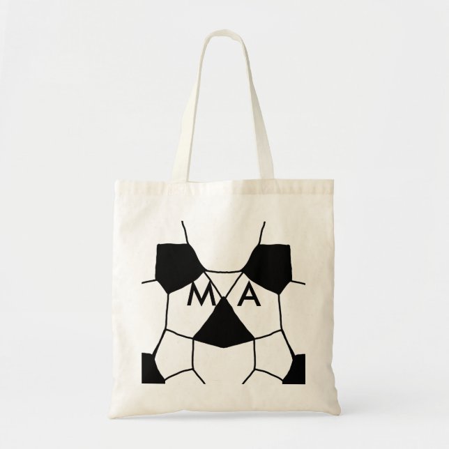 Simple monogram add your name letter man minimal t tote bag (Front)