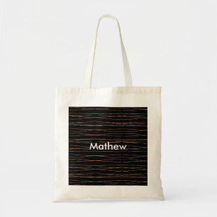Simple monogram add your name letter man minimal t tote bag