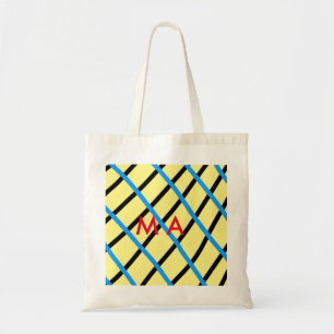 Simple monogram add your name letter man minimal t tote bag