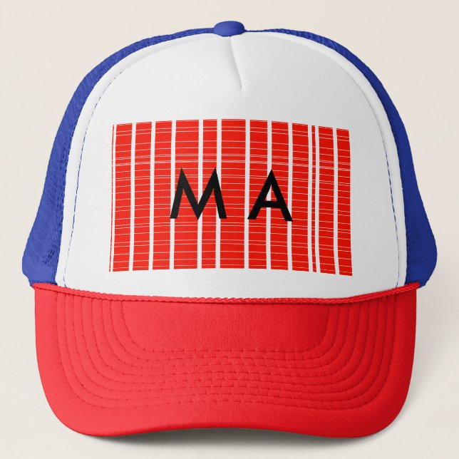 Simple monogram add your name letter man minimal t trucker hat (Front)