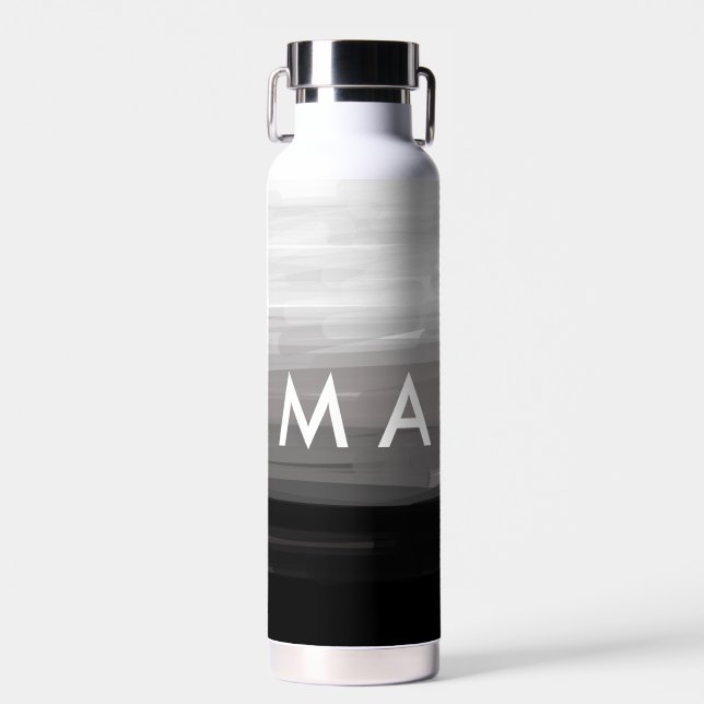 Simple monogram add your name letter man minimal t water bottle (Front)