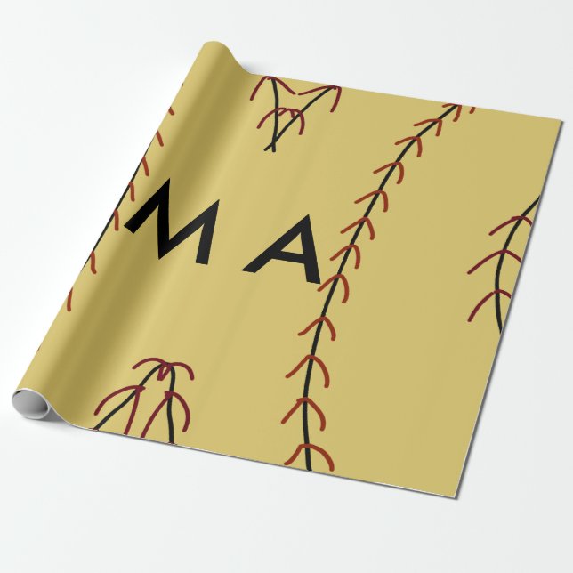 Simple monogram add your name letter man minimal t wrapping paper (Unrolled)