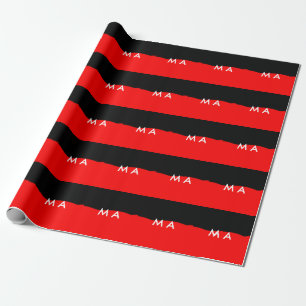 Simple monogram add your name letter man minimal t wrapping paper