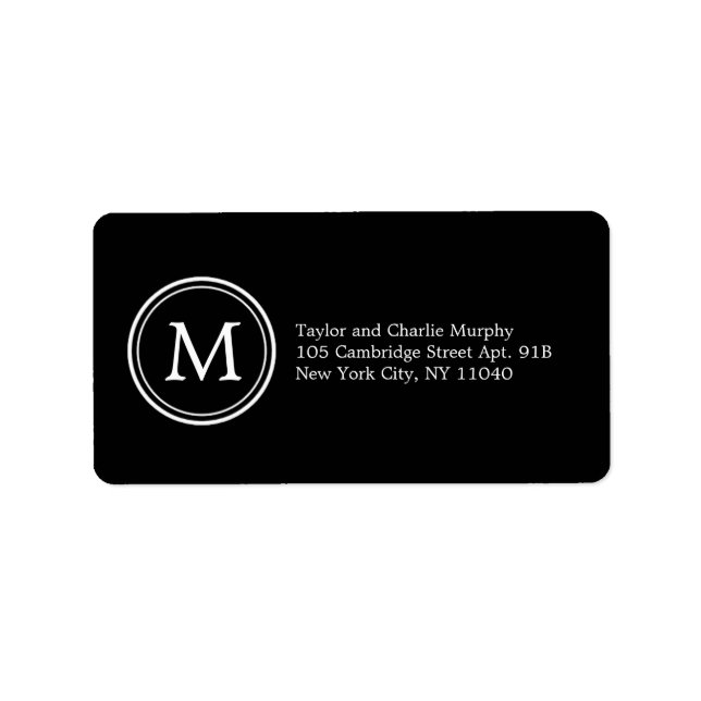 Simple Monogram Address Labels - Customisable Colo (Front)