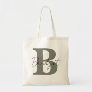 Simple Monogram and Name Modern Calligraphy  Tote Bag