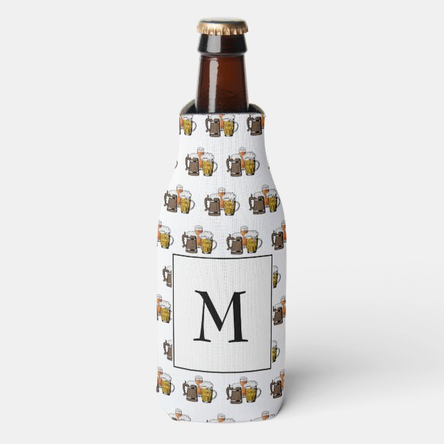 Simple Monogram Beer Bottle Cooler (Bottle Front)