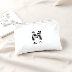 Simple Monogram Black and White budget Accessory Pouch