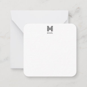 Simple Monogram Black and White budget Card