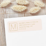 Simple Monogram Blush Pink & Gold Return Address Return Address Label<br><div class="desc">Add chic sophisticated style to correspondence with elegant custom monogrammed blush pink and gold return address labels. All text on this template is simple to personalise for any occasion. The modern minimalist design features your initial, name and address printed with simple classic typography. Please note that gold is printed colour,...</div>