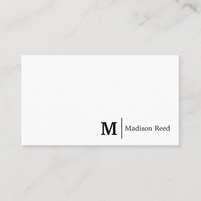 Simple Monogram Business  Card (Front)