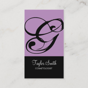 Simple Monogram Business Card (Lavender)