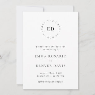 Simple Monogram Circle Modern Minimalist Font Save The Date