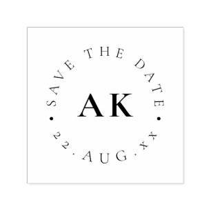 Simple Monogram Circle Modern Minimalist Font Self-inking Stamp