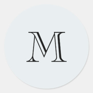 Simple Monogram  Classic Round Sticker