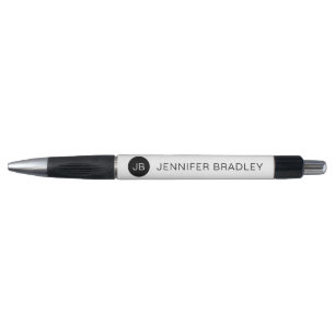 Simple Monogram Custom Name Black and White