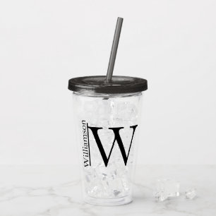 Simple Monogram Custom Personalised Acrylic Tumbler